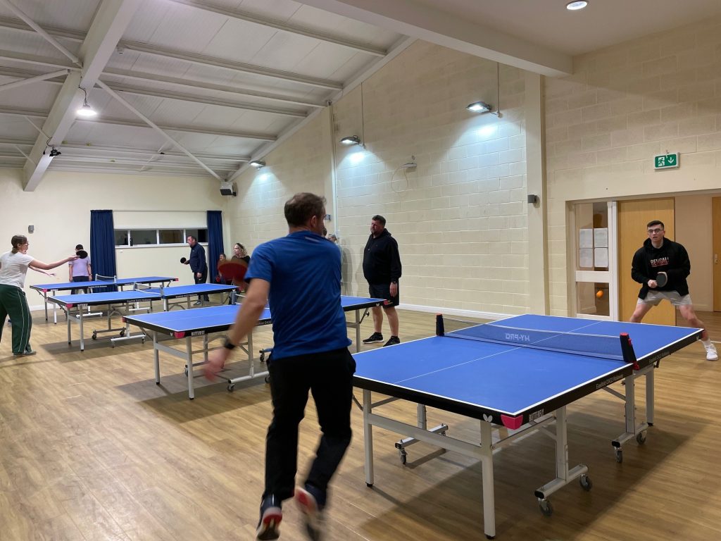 Table tennis at Holcombe Brook Tennis Club in Bury